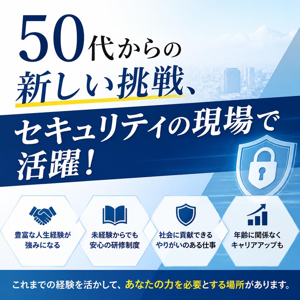 50代からの新しい挑戦、セキュリティの現場で活躍！
