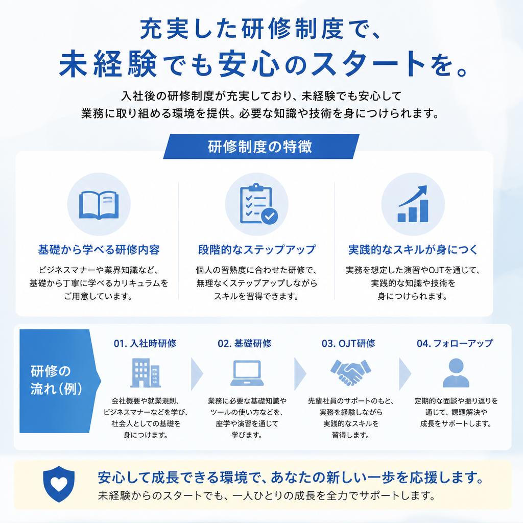 未経験者も安心のサポート体制