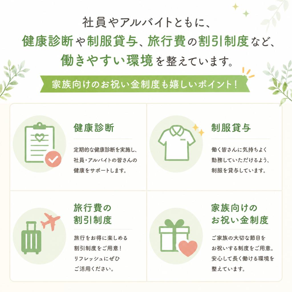 充実した福利厚生で安心のサポート