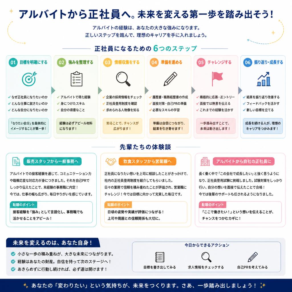 アルバイトから正社員へ！キャリアアップの道